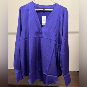 NWT Ann Taylor Camp purple camp shirt.